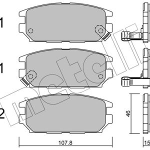 Placute frana MITSUBISHI GALANT VII (E5_A, E7_A, E8_A) 2.5 V6-24 4WD (E88A) benzina 170 cai METELLI 22-0483-0