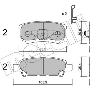 Placute frana MITSUBISHI OUTLANDER I (CU_W) 2.0 Turbo 4WD (CU2W) benzina 201 cai METELLI 22-0737-0