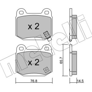 Placute frana MITSUBISHI LANCER VII (CS_A, CT_A) EVO IX (CT9A) benzina 280 cai METELLI 22-0739-0