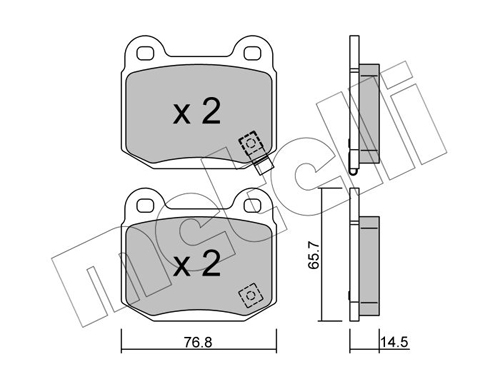 Placute frana MITSUBISHI LANCER VII (CS_A, CT_A) EVO VIII - 260 (CT9A) benzina 265 cai METELLI 22-0739-0