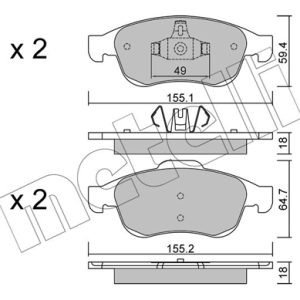 Placute frana MITSUBISHI ASX (VSX_, VSE_) 1.3 MHEV (VSXG3) benzina/elector 140 cai METELLI 22-0817-0