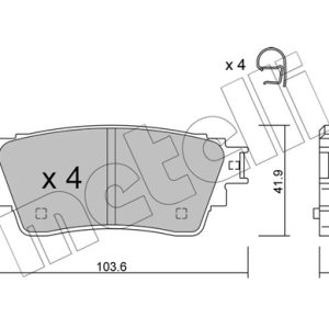 Placute frana MITSUBISHI ECLIPSE CROSS (GK_, GL_) 2.2 DiD 4WD (GK9W) diesel 148 cai METELLI 22-1160-0