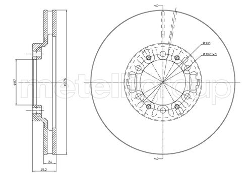 Disc frana MITSUBISHI L200 (K7_T, K6_T, K5_T) 2.4 4WD (K75T) benzina 132 cai METELLI 23-0463