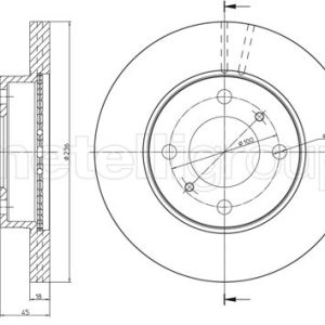 Disc frana MITSUBISHI COLT V (CJ_, CP_) 1600 (CJ4A) benzina 103 cai METELLI 23-0505C