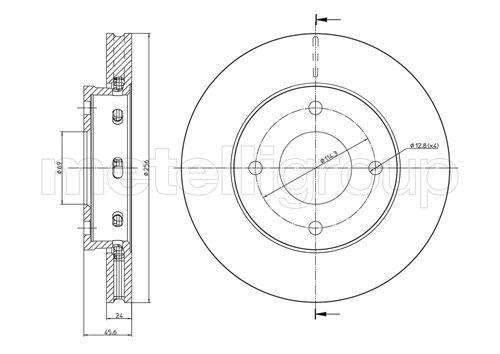 Disc frana MITSUBISHI COLT VI (Z3_A, Z2_A) 1.5 (Z23A) benzina 109 cai METELLI 23-0623C