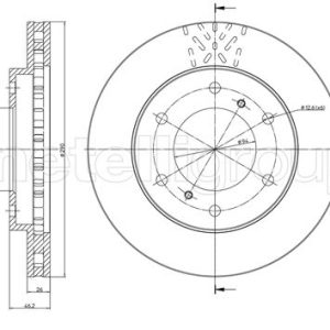 Disc frana MITSUBISHI PAJERO CLASSIC (V2_W, V6_W, V7_W) 2.5 TD (V24W) diesel 115 cai METELLI 23-0777C