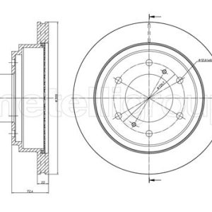 Disc frana MITSUBISHI PAJERO CLASSIC (V2_W, V6_W, V7_W) 2.5 TD (V24W) diesel 115 cai METELLI 23-0778C