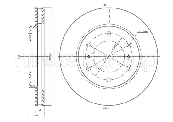 Disc frana MITSUBISHI L200 / TRITON (KJ_, KK_, KL_) 2.4 DI-D (KJ0T) diesel 154 cai METELLI 23-1076C