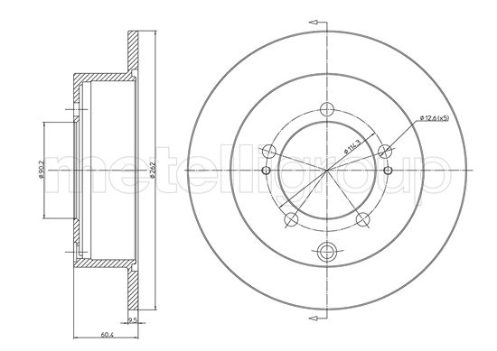 Disc frana MITSUBISHI OUTLANDER I (CU_W) 2.4 4WD (CU4W) benzina 139 cai METELLI 23-1120C