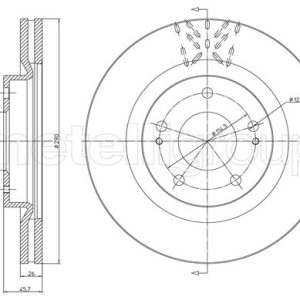 Disc frana MITSUBISHI GRANDIS (NA_W) 2.0 DI-D (NA8W) diesel 140 cai METELLI 23-1156C