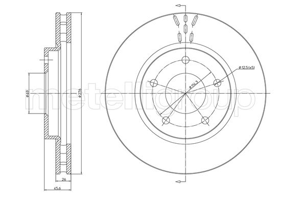 Disc frana MITSUBISHI LANCER VIII Sportback (CX_A) 2.0 Ralliart 4WD (CX4A) benzina 241 cai METELLI 23-1269C