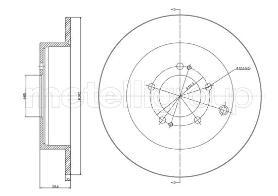 Disc frana MITSUBISHI LANCER VIII Sportback (CX_A) 2.0 Ralliart 4WD (CX4A) benzina 241 cai METELLI 23-1332C