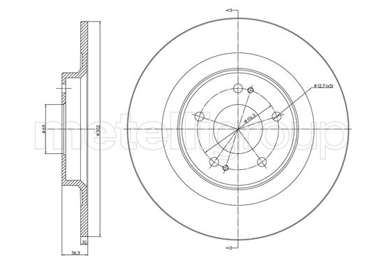 Disc frana MITSUBISHI ASX (GA_W_) 2.0 MIVEC 4WD benzina 150 cai METELLI 23-1521C