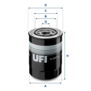 Filtru ulei MITSUBISHI L200 (K7_T, K6_T, K5_T) 2.5 TD 4WD (K74T) diesel 133 cai UFI 23.237.00