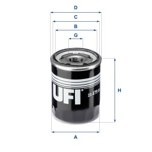 Filtru ulei MITSUBISHI COLT VI (Z3_A, Z2_A) 1.3 Flexfuel (Z35A) Benzina/Etanol 95 cai UFI 23.479.00