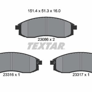 Placute frana MITSUBISHI L200 (K7_T, K6_T, K5_T) 2.5 TDiC diesel 101 cai TEXTAR 2308602