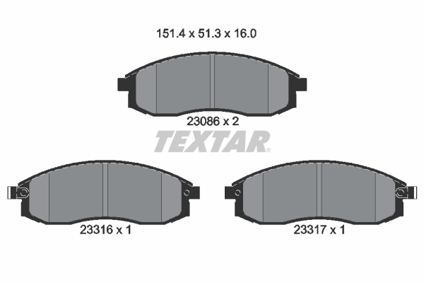 Placute frana MITSUBISHI L200 (K7_T, K6_T, K5_T) 2.0 (K62T) benzina 122 cai TEXTAR 2308602