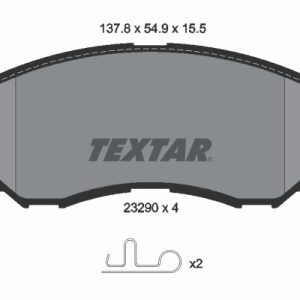 Placute frana MITSUBISHI L200 (K7_T, K6_T, K5_T) 2.4 4WD (K75T) benzina 132 cai TEXTAR 2329002
