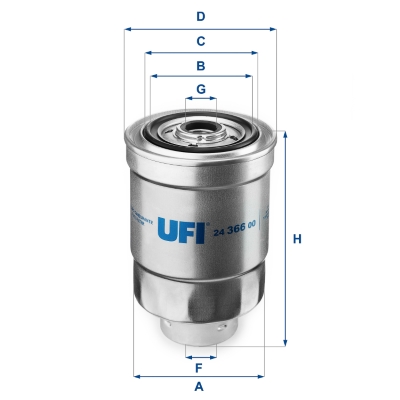 Filtru combustibil MITSUBISHI L 300 III bus (P0_W, P1_W, P2_W, P3_W) 2.5 TD 4WD (P25W, P35W) diesel 87 cai UFI 24.366.00