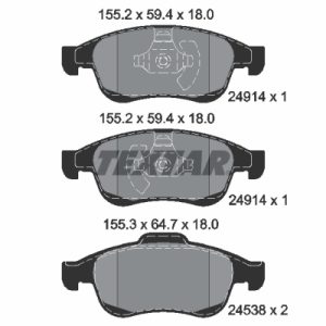 Placute frana MITSUBISHI ASX (VSX_, VSE_) 1.0 (VSXG0) benzina 91 cai TEXTAR 2491401