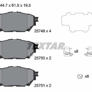 Placute frana MITSUBISHI Fuso FV51SK diesel 401 cai TEXTAR 2574901