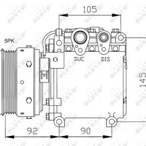 Compresor climatizare MITSUBISHI COLT V (CJ_, CP_) 1600 GLX (CJ4A) benzina 90 cai NRF 32049
