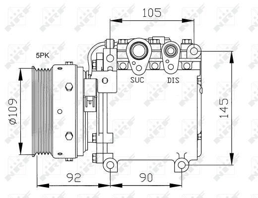 Compresor climatizare MITSUBISHI COLT V (CJ_, CP_) 1600 GLX (CJ4A) benzina 90 cai NRF 32049