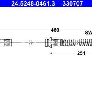 Furtun frana MITSUBISHI CARISMA (DA_) 1.8 16V GDI (DA2A) benzina 125 cai ATE 24.5248-0461.3