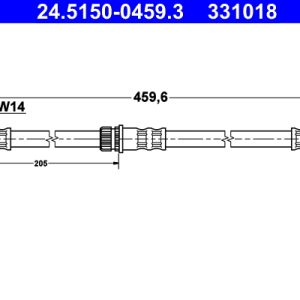 Furtun frana MITSUBISHI COLT VI (Z3_A, Z2_A) 1.5 DI-D (Z39A) diesel 95 cai ATE 24.5150-0459.3