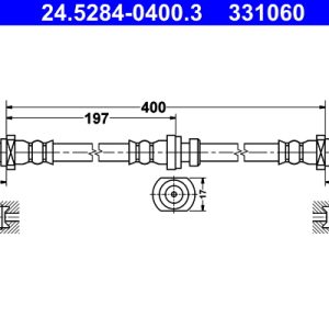 Furtun frana MITSUBISHI L200 (K7_T, K6_T, K5_T) 2.4 4WD (K75T) benzina 132 cai ATE 24.5284-0400.3