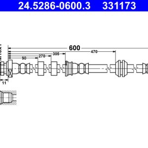 Furtun frana MITSUBISHI LANCER VIII (CY_A, CZ_A) 2.0 i Ralliart 4WD (CY4A) benzina 241 cai ATE 24.5286-0600.3