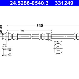 Furtun frana MITSUBISHI PAJERO CLASSIC (V2_W, V6_W, V7_W) 3.2 DI-D (V68W, V78W) diesel 170 cai ATE 24.5286-0540.3