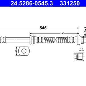 Furtun frana MITSUBISHI LANCER VII (CS_A, CT_A) 1.3 benzina 82 cai ATE 24.5286-0545.3