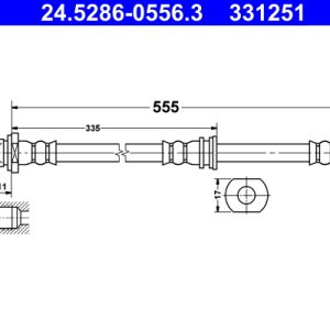 Furtun frana MITSUBISHI PAJERO CLASSIC (V2_W, V6_W, V7_W) 3.2 DI-D (V68W, V78W) diesel 170 cai ATE 24.5286-0556.3