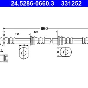 Furtun frana MITSUBISHI PAJERO CLASSIC (V2_W, V6_W, V7_W) 3.2 DI-D (V68W, V78W) diesel 170 cai ATE 24.5286-0660.3