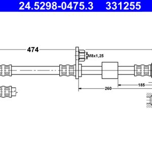 Furtun frana MITSUBISHI COLT VI (Z3_A, Z2_A) 1.3 Flexfuel (Z35A) Benzina/Etanol 95 cai ATE 24.5298-0475.3