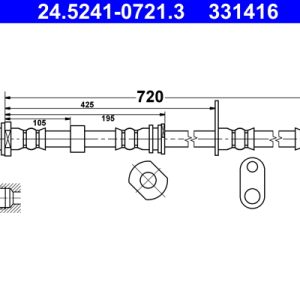 Furtun frana MITSUBISHI L200 / TRITON (KA_T, KB_T) 2.5 DI-D 4WD (KB4T) diesel 136 cai ATE 24.5241-0721.3