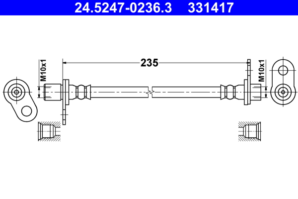 Furtun frana MITSUBISHI LANCER VIII Sportback (CX_A) 1.8 DI-D (CX9A) diesel 150 cai ATE 24.5247-0236.3