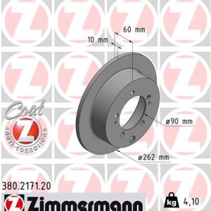 Disc frana MITSUBISHI ECLIPSE II (D3_A) 2000 GT 16V benzina 214 cai ZIMMERMANN 380.2171.20