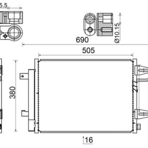 Condensator climatizare MITSUBISHI COLT VI (Z3_A, Z2_A) 1.3 Flexfuel (Z35A) Benzina/Etanol 95 cai MAHLE ORIGINAL AC 509 000S