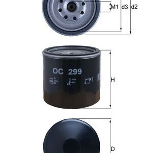Filtru ulei MITSUBISHI Canter (FE3, FE4) V FE 431 diesel 82 cai MAHLE ORIGINAL OC 299