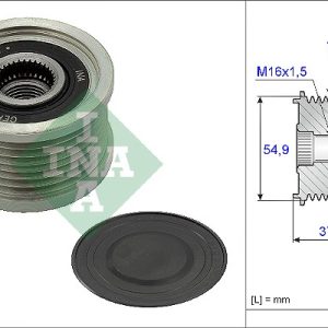 Fulie alternator MITSUBISHI Canter (FE5, FE6) VI 7C15 EcoHybrid Complet hibrid 150 cai INA 535 0235 10