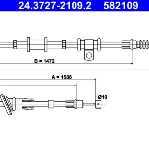 Cablu frana de parcare MITSUBISHI CARISMA (DA_) 1.9 DI-D (DA5A) diesel 102 cai ATE 24.3727-2109.2