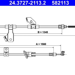 Cablu frana de parcare MITSUBISHI COLT VI (Z3_A, Z2_A) 1.1 (Z31A, Z32A) benzina 75 cai ATE 24.3727-2113.2