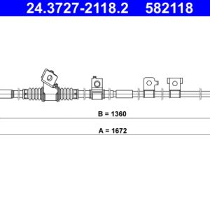 Cablu frana de parcare MITSUBISHI PAJERO CLASSIC (V2_W, V6_W, V7_W) 3.2 DI-D (V68W, V78W) diesel 170 cai ATE 24.3727-2118.2