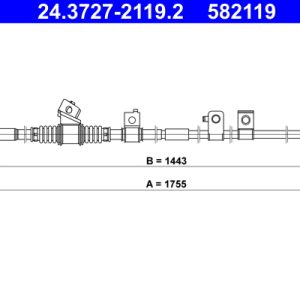 Cablu frana de parcare MITSUBISHI PAJERO CLASSIC (V2_W, V6_W, V7_W) 3.2 DI-D (V68W, V78W) diesel 170 cai ATE 24.3727-2119.2