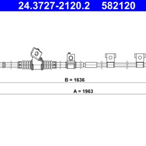Cablu frana de parcare MITSUBISHI PAJERO CLASSIC (V2_W, V6_W, V7_W) 3.2 DI-D (V68W, V78W) diesel 170 cai ATE 24.3727-2120.2