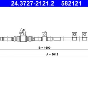 Cablu frana de parcare MITSUBISHI PAJERO CLASSIC (V2_W, V6_W, V7_W) 3.2 DI-D (V68W, V78W) diesel 170 cai ATE 24.3727-2121.2
