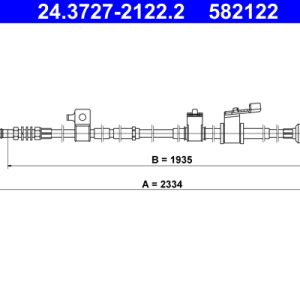 Cablu frana de parcare MITSUBISHI L200 / TRITON (KA_T, KB_T) 2.5 DI-D 4WD (KB4T) diesel 167 cai ATE 24.3727-2122.2