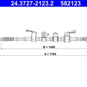 Cablu frana de parcare MITSUBISHI L200 / TRITON (KA_T, KB_T) 2.5 DI-D (KA4T) diesel 136 cai ATE 24.3727-2123.2